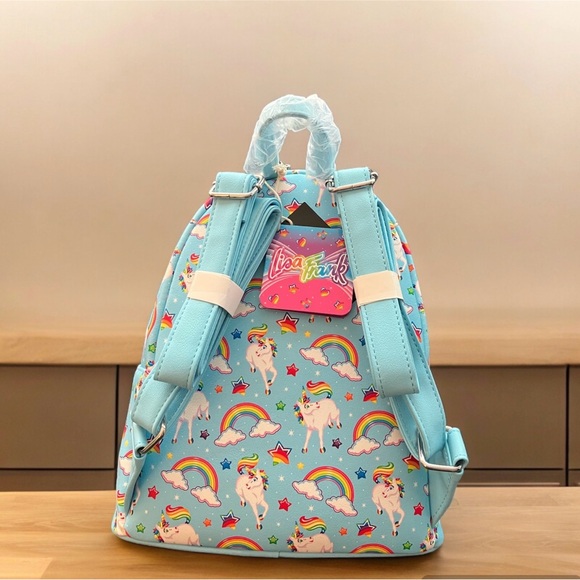 Loungefly Lisa Frank Markie Unicorn All over Print Mini Backpack Rainbows PRIDE - Picture 2 of 9
